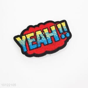 Custom high quality yeah letters embroidery patch