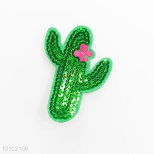 Custom Sequins Cactus Embroidered Patch