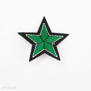 Heat press green star embroidery patches