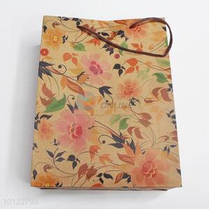 Top quality retro flower pattern gift paper bag