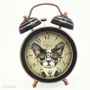 Dog printed durable bell mini alarm clock