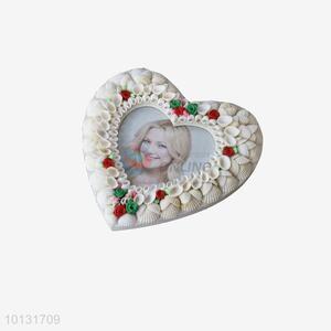 Heart shape love photo frame with shell