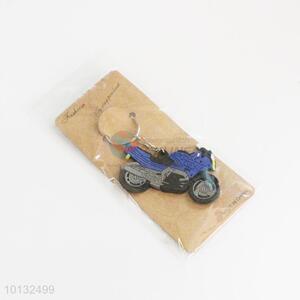 Blue motorcycle key chain/key ring