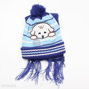 Bottom price dog affixed cloth kids winter caps