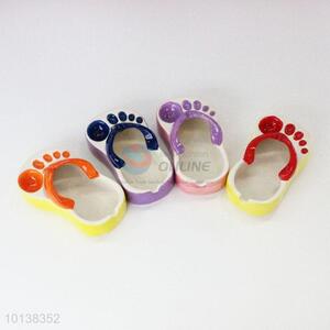 Multicolor Flip Flop Shape Ceramic Ashtray