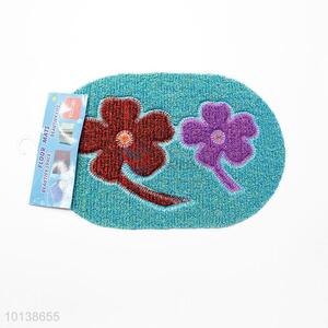 Oval flower printed entrance mat