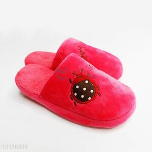 New Arrival Red Household Warm Slipper with Ladybird Design