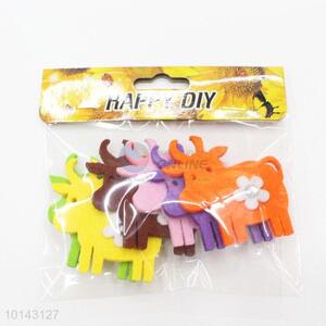 Colorful cow adhesive craft set/DIY non-woven decorative craft