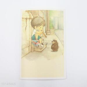 Cartoon boy paper postcard/message card