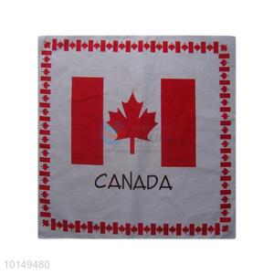 Cheap Clean Canadian Cotton Handkerchief with Canadian Flag Borderline