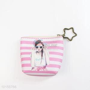 Top quality girl coin purse with star shape zipper