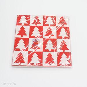 Red Christmas Tree Printed Paper Napkin