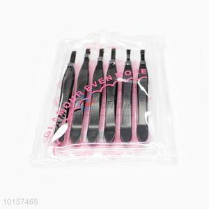 Open Mouth Black Eyebrow Tweezers Set