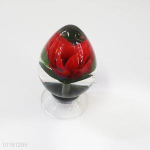 Rose glass waterball snowball