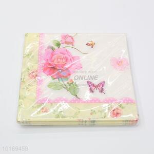 China Factory Flower Printed Paper Napkin, Paper Serviette