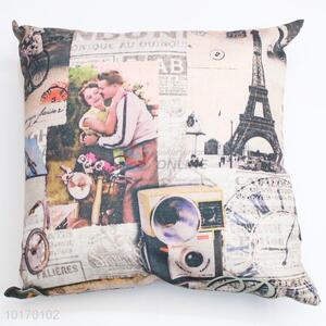 Eiffel Tower cushion cover with single-side printing