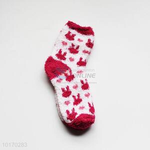 Great Rabbit Pattern Polyester Socks for Keeping Warm