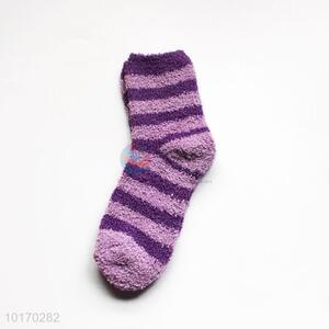 New Arrival Striated Polyester Socks for Keeping Warm