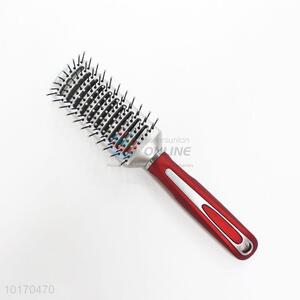 Cool Silver Head Massage Beauty Plastic Comb with Red Handle for Women