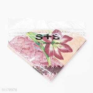 Top quality flower printed wood pulp paper napkin