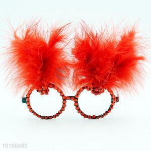 Wholesale crazy red feather eye glasses