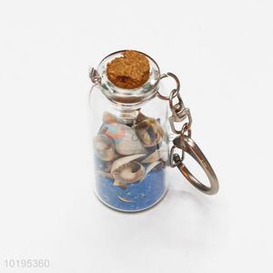 New design drift bottle/shell wish bottle keychain/key ring