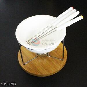 Newest design ceramic pot set with 4 fork