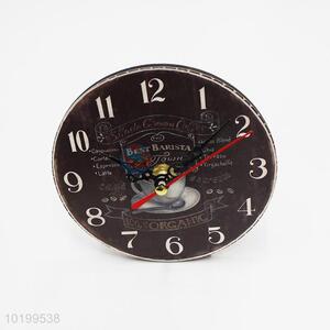 Fashionable wooden round vertical clock desk clock