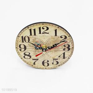 Wholesale wooden round vertical clock desk clock