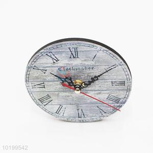 Fancy popular wooden round vertical clock desk clock