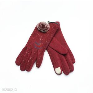 Popular Women Warm Touchscreen Print Gloves/Mittens