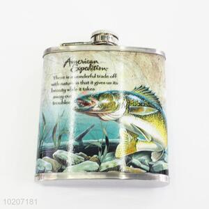 Fish Pattern Stainless Steel Plastic Hip Flask Mini Flagon