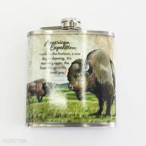 Animal Pattern Stainless Steel Plastic Hip Flask Flagon