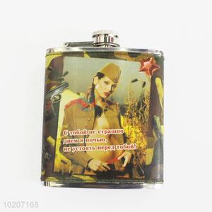 Female Soldier Pattern Mini Flagon Hip Flask