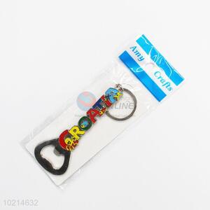 Hot sales good cheap letter key chain with opener