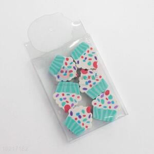 Cupcake shape eraser set for wholesale