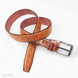 Yellow Brown Faux Leather Belt for Men