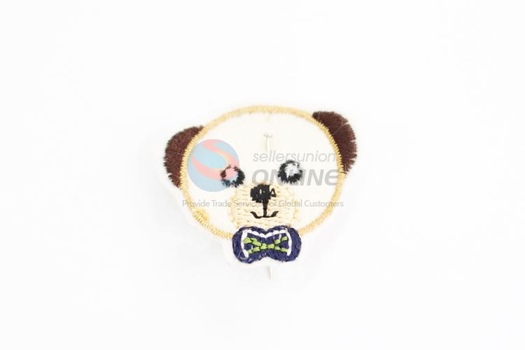 Cute design bear shape embroidery badge brooch