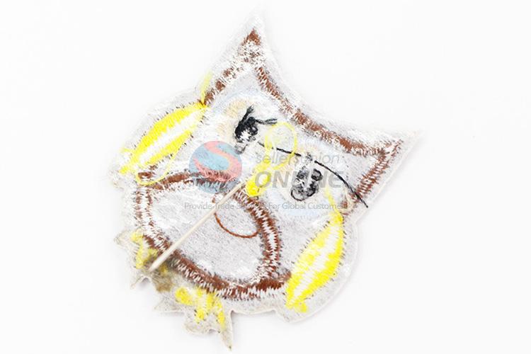 Cute owl shape shape embroidery badge brooch