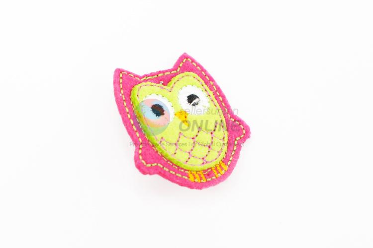 Lovley design owl shape embroidery badge brooch