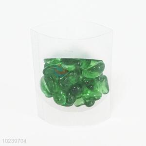 Smooth popular childhood toy green glass beads