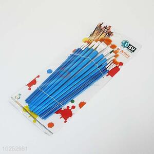 Professional 12pcs wood handle paintbrush set