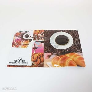 Professional manufacturer 12 pcs/set pp printed placemat table mat