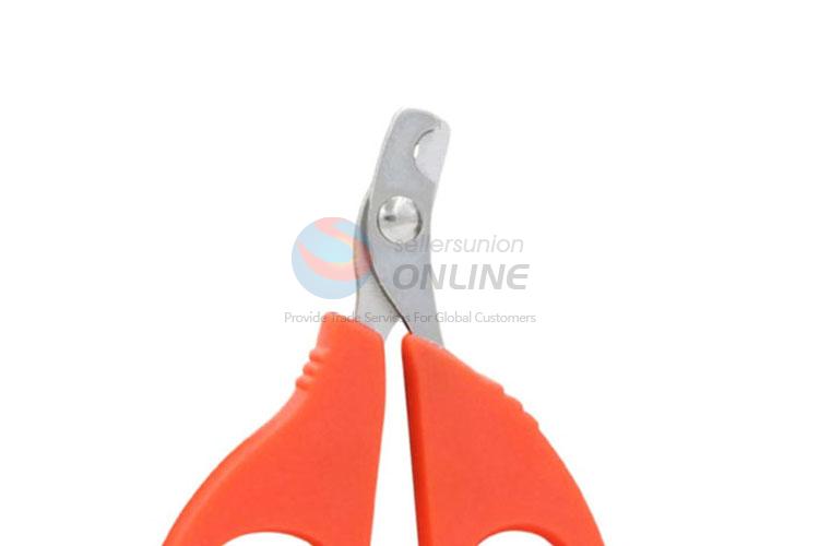 Stainless Steel Pet Nail Clippers with Red Plastic Handle