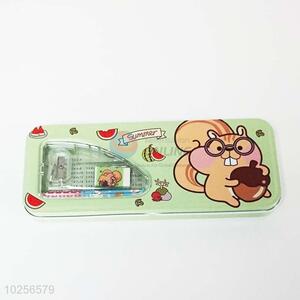 Cartoon Pattern School Student Metal Pencil Box