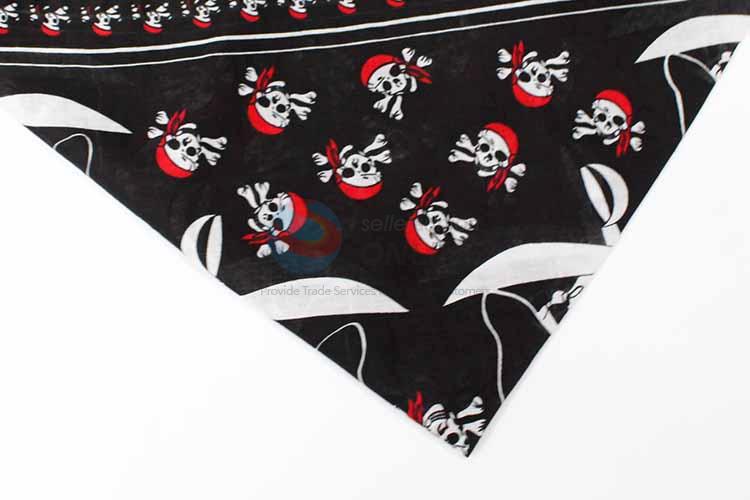 Skull Pattern 100% Cotton Printing Head Kerchief Square Bandana