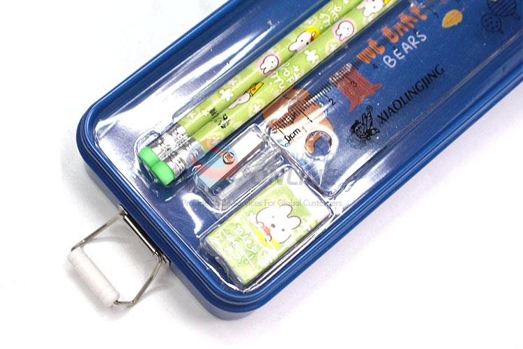 Hot Sale Dark Blue Iron Pencil Box for Student