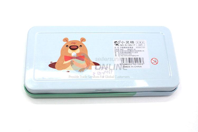 Cute Cartoon Mole Pattern Iron Pencil Box for Student