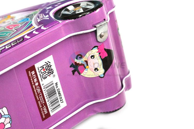 Wholesale Supplies Car Shaped Purple Money Box with Lock&Key for Sale