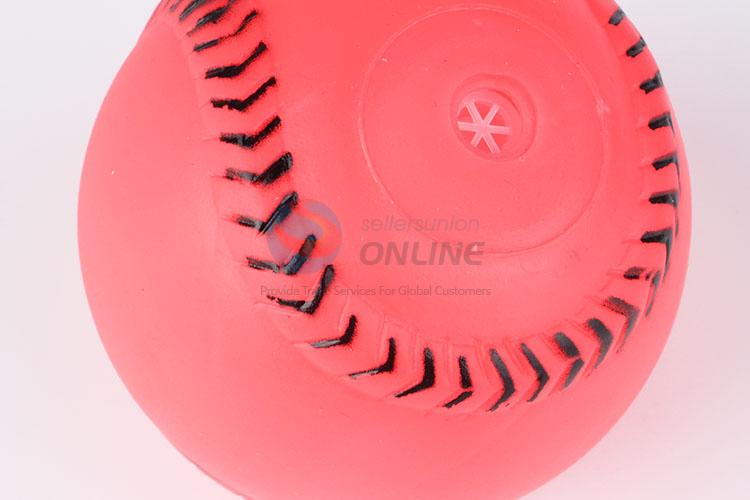 Hot Sale Squeaky Vinyl Dog Toy in Baseball Shape